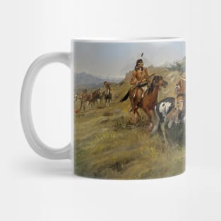 "Buffalo Hunt Approach" by Charles M Russell Mug